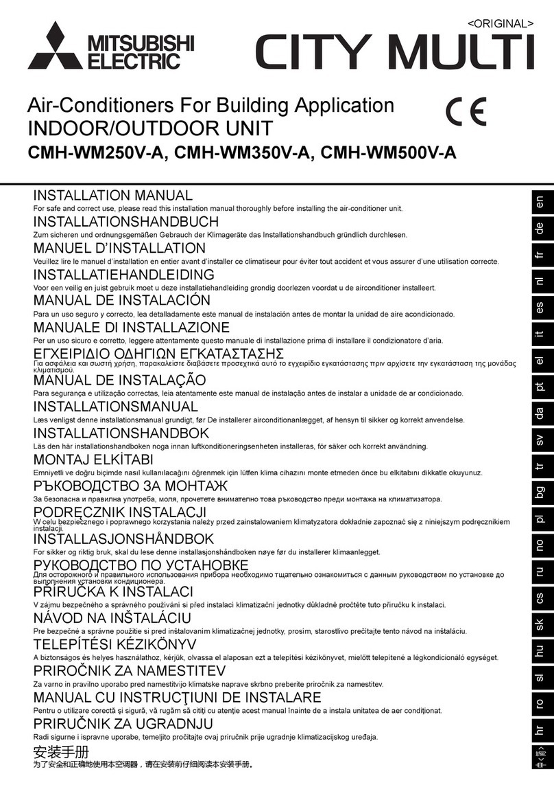 Mitsubishi Electric City Multi CMH-WM250V-A User manual
