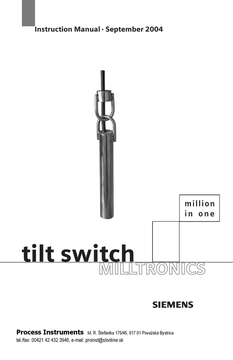 Siemens Milltronics Tilt Switch instruction manual