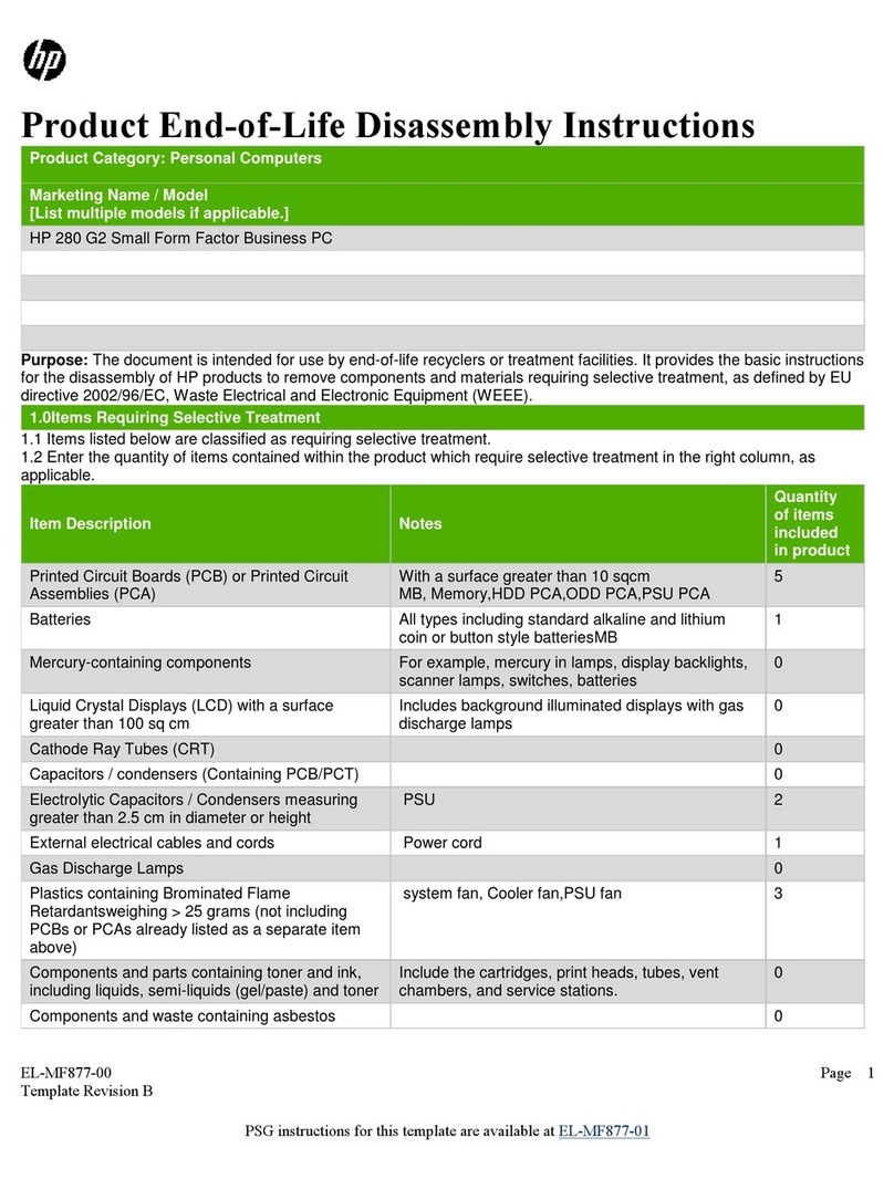 HP 280 G2 Small Form Factor Business Assembly instructions