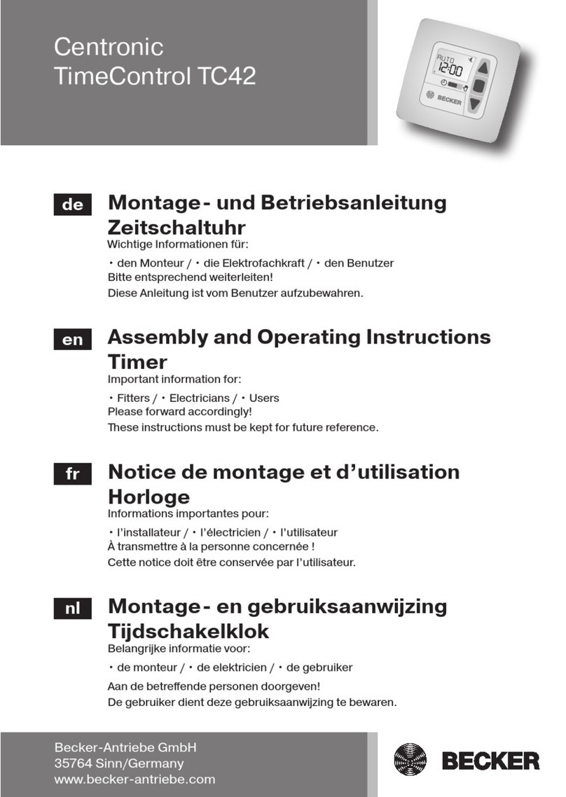 Becker Centronic TimeControl TC42 Assembly and operating instructions Becker Centronic TimeControl TC42 Assembly and operating instructions