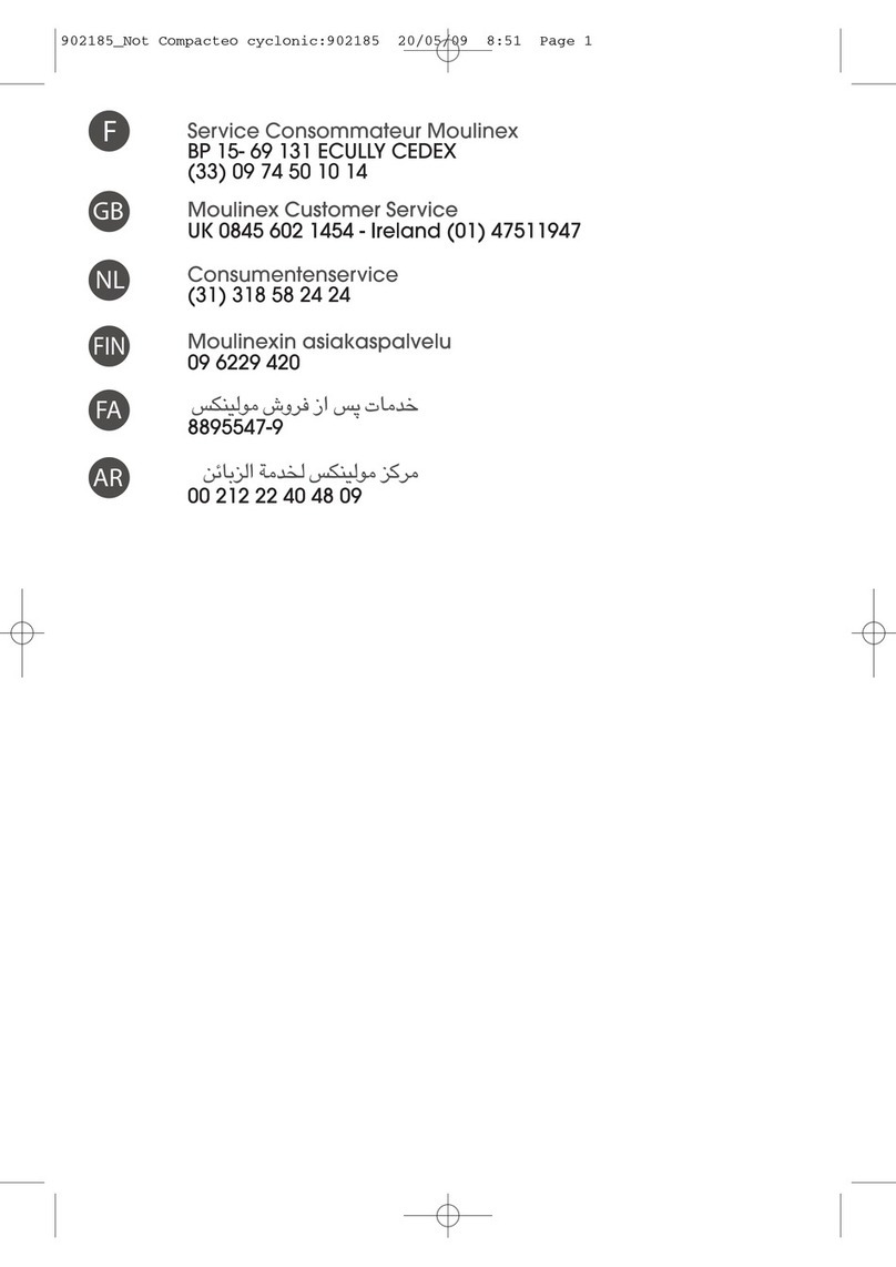 Moulinex COMPACTEO CYCLONIC MO454301 User manual