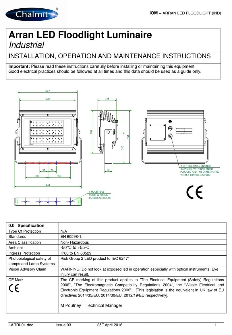 Chalmit Arran Installation, operation and maintenance instructions
