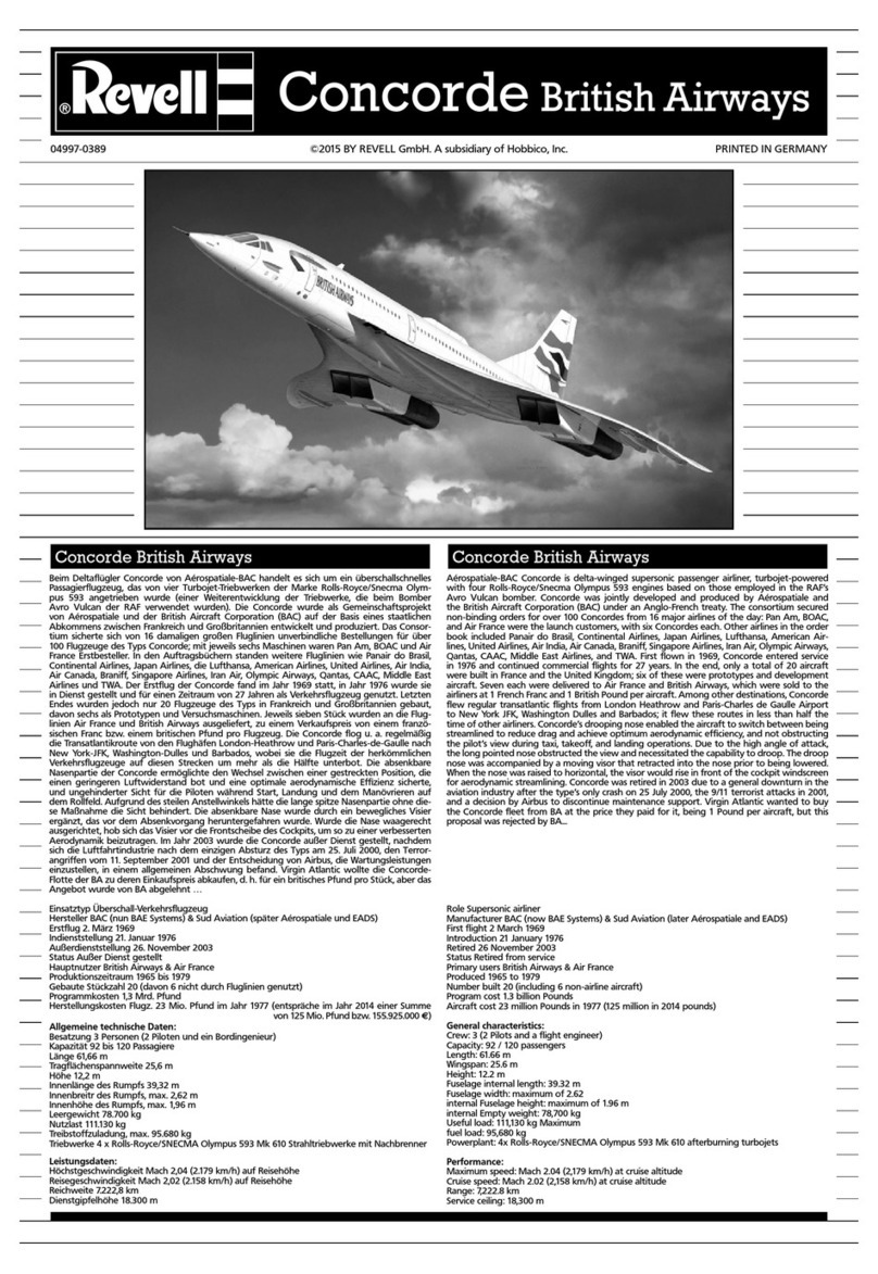 REVELL Concorde British Airways manual
