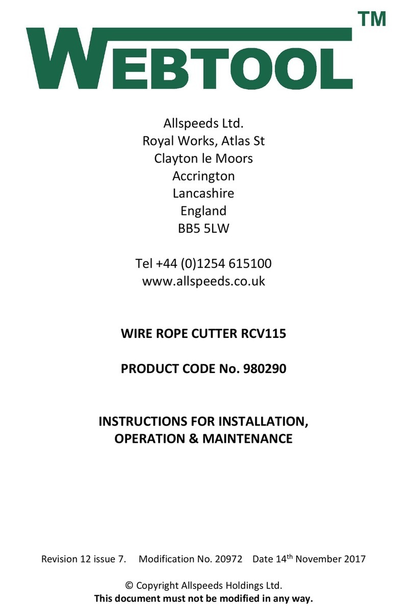 ALLSPEEDS Webtool RCV115 Instructions for installation, operation, maintenance