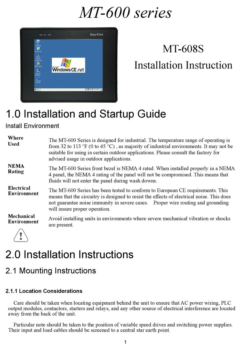 weintek EasyView MT-608S Installation instruction