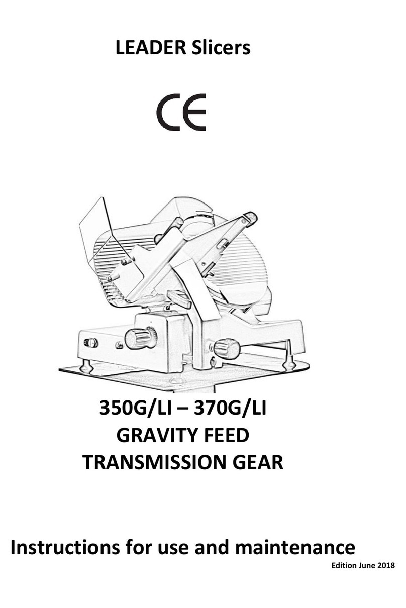 Mac Slicers LEADER 350G/LI Instructions for use and maintenance Mac Slicers LEADER 350G/LI Instructions for use and maintenance