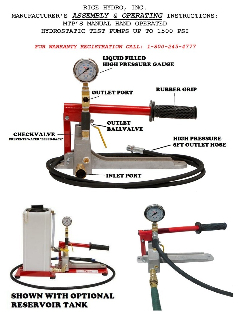 RICE HYDRO MTP Series Assembly & operating instructions