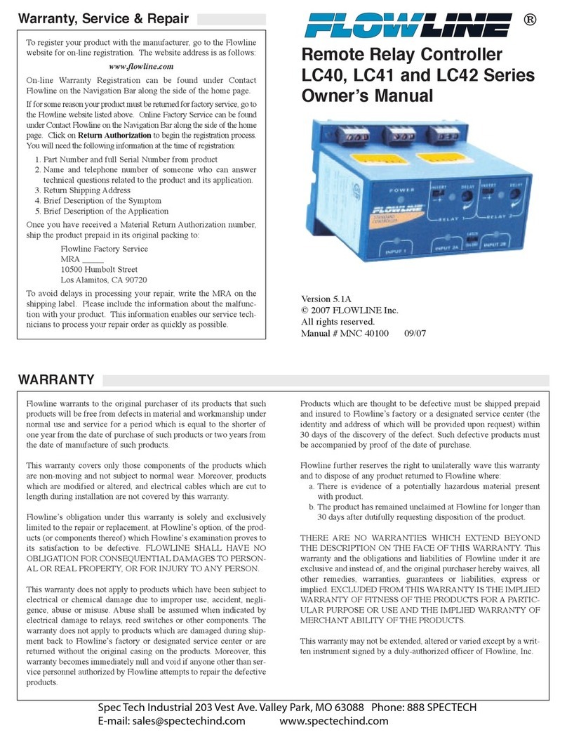 FlowLine LC40 Series owner's manual