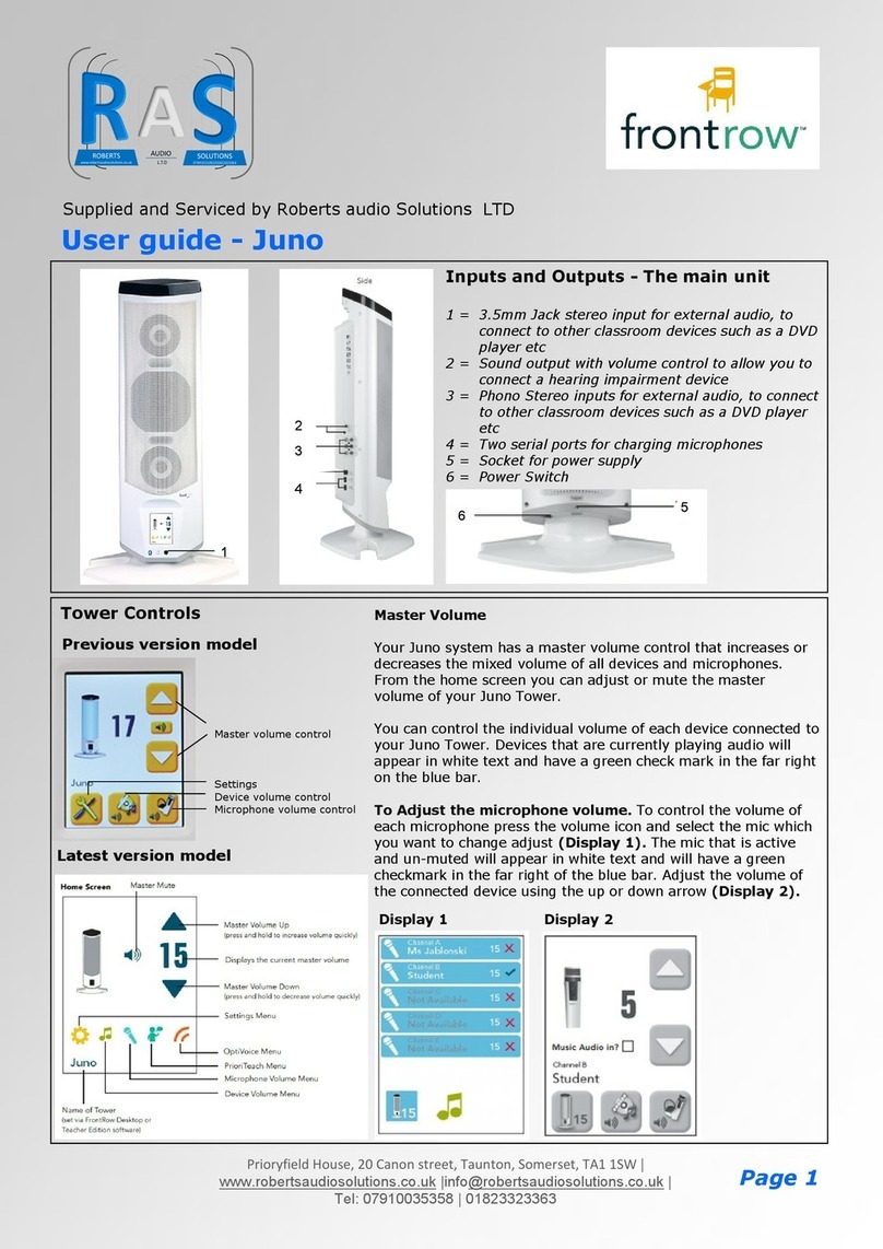 Robert audio Solutions FrontRow Juno user guide