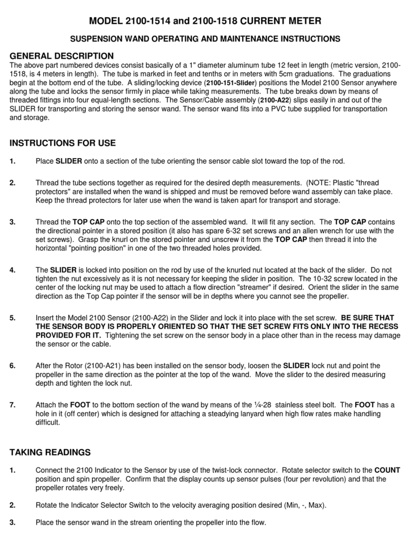 Swoffer Instruments 2100-1518 Operating and maintenance instructions