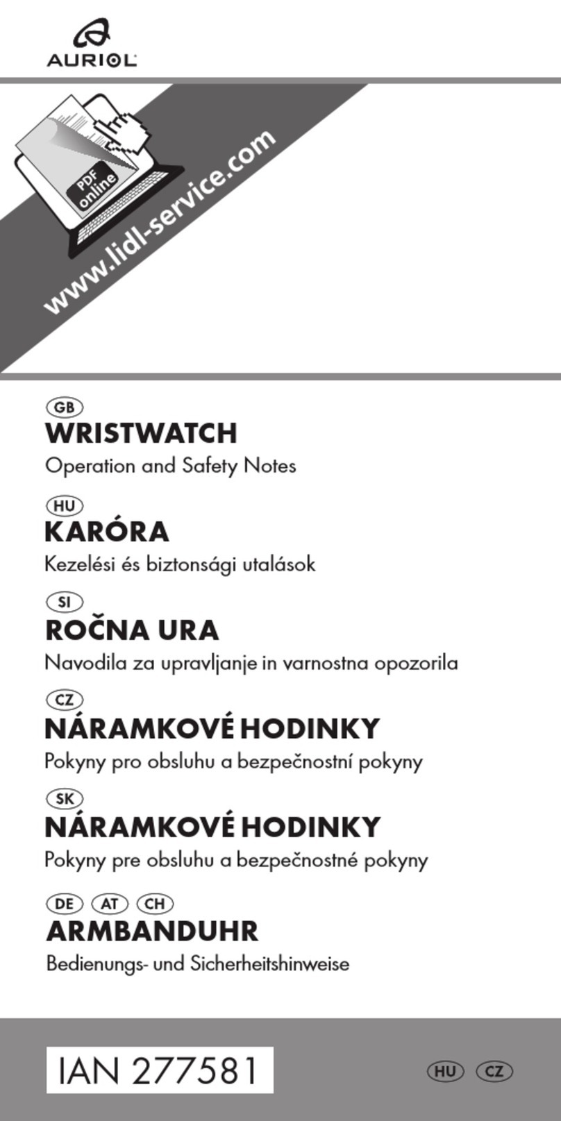 Auriol 277581 Operation and safety notes