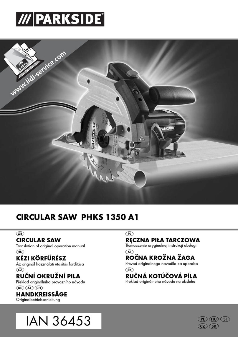 Parkside PHKS 1350 A1 Owner's manual
