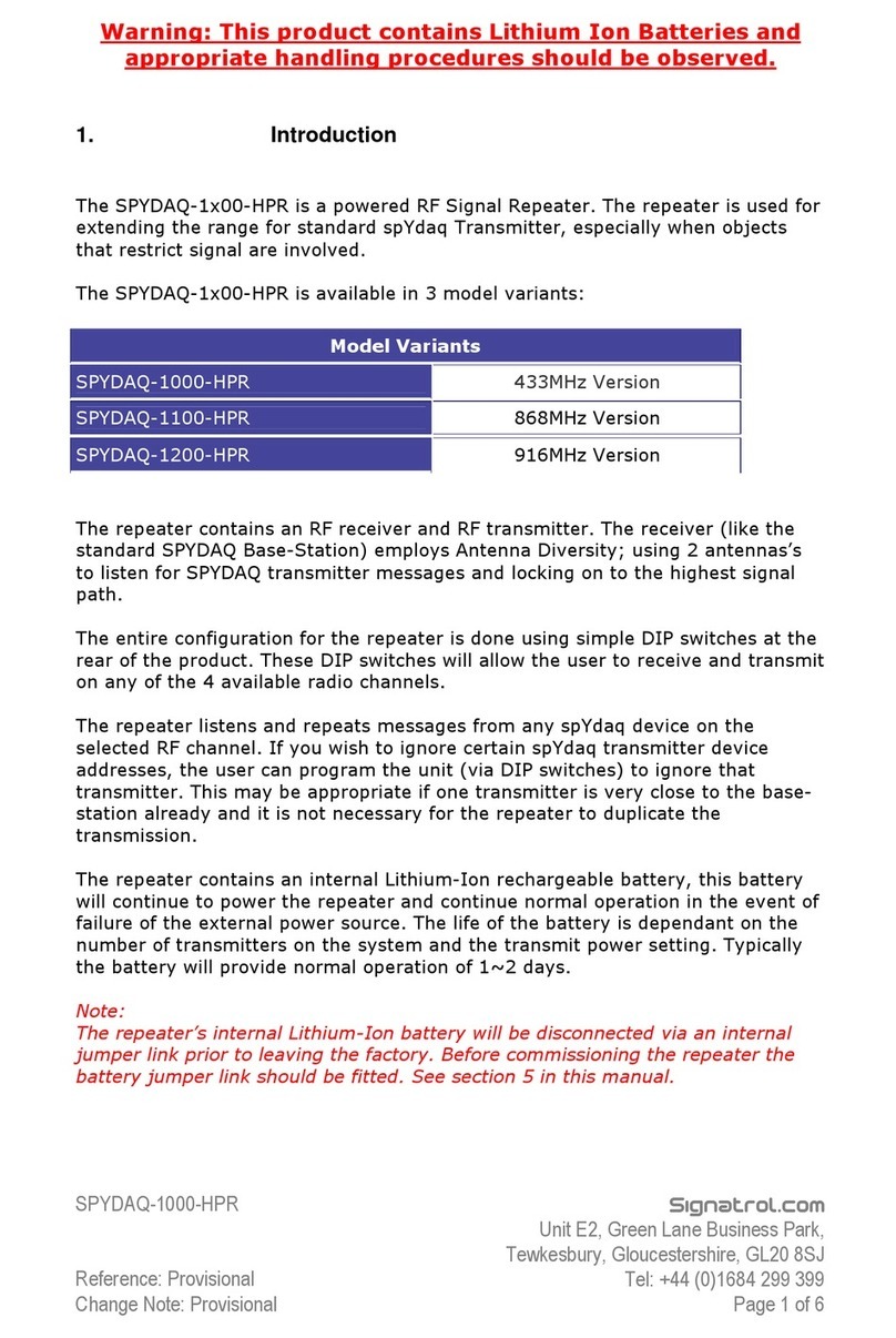 Signatrol SPYDAQ-1000-HPR manual
