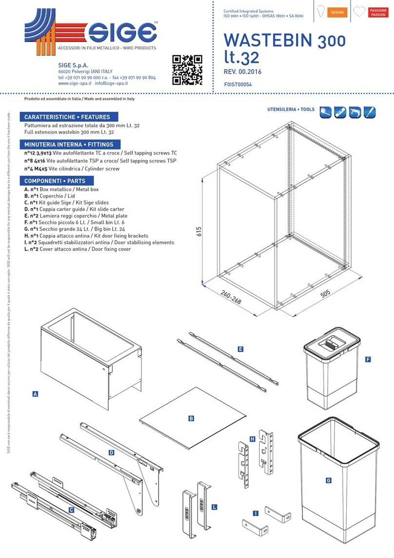 SIGE WASTEBIN 300 User manual