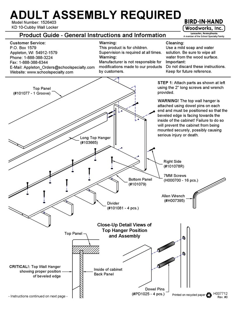 Bird-in-Hand Woodworks 1526403 Product guide