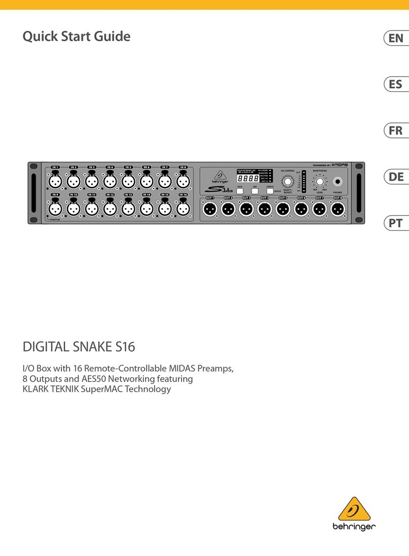 Behringer Digital Snake S16 User manual