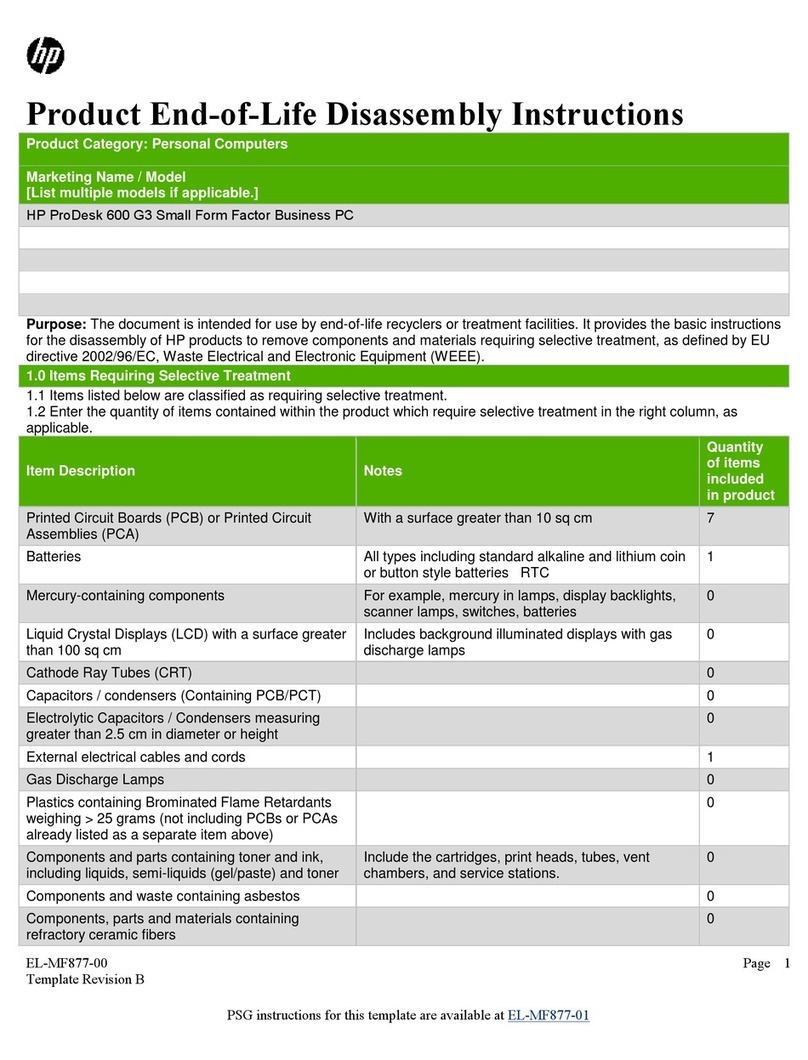 HP ProDesk 600 G3 Small Form Factor Business Installation instructions