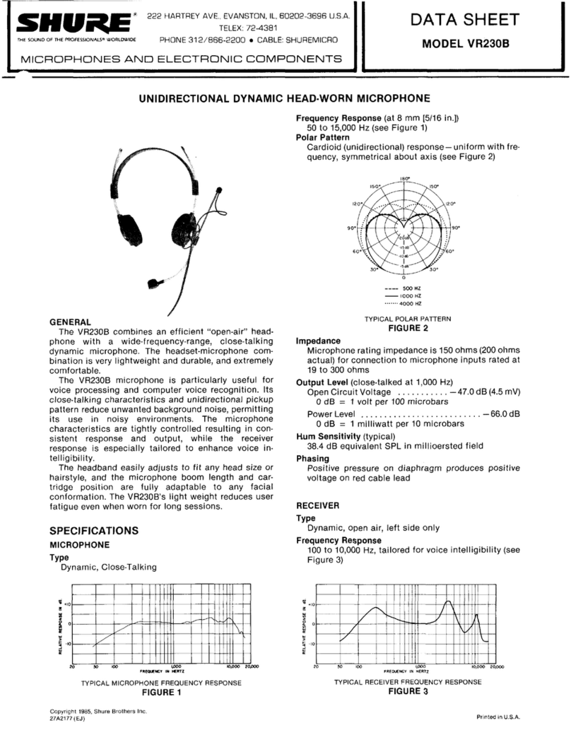 Shure VR230B datasheet