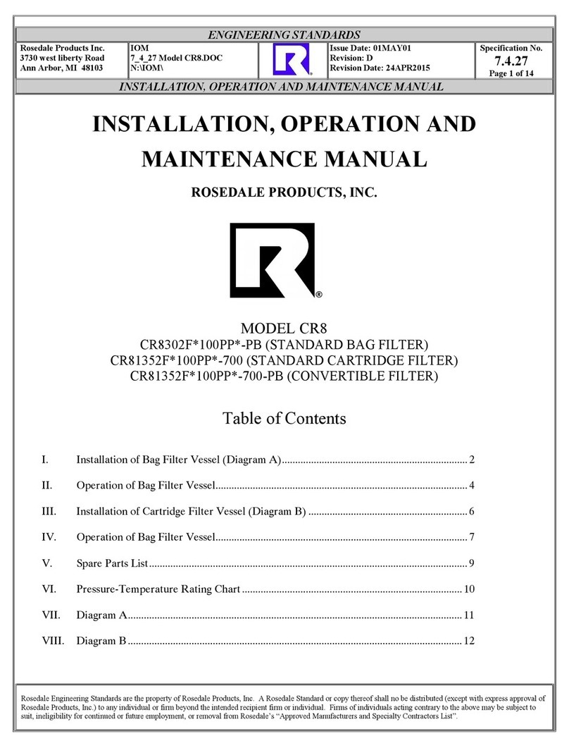 ROSEDALE CR8 Series Installation, operation and maintenance manual