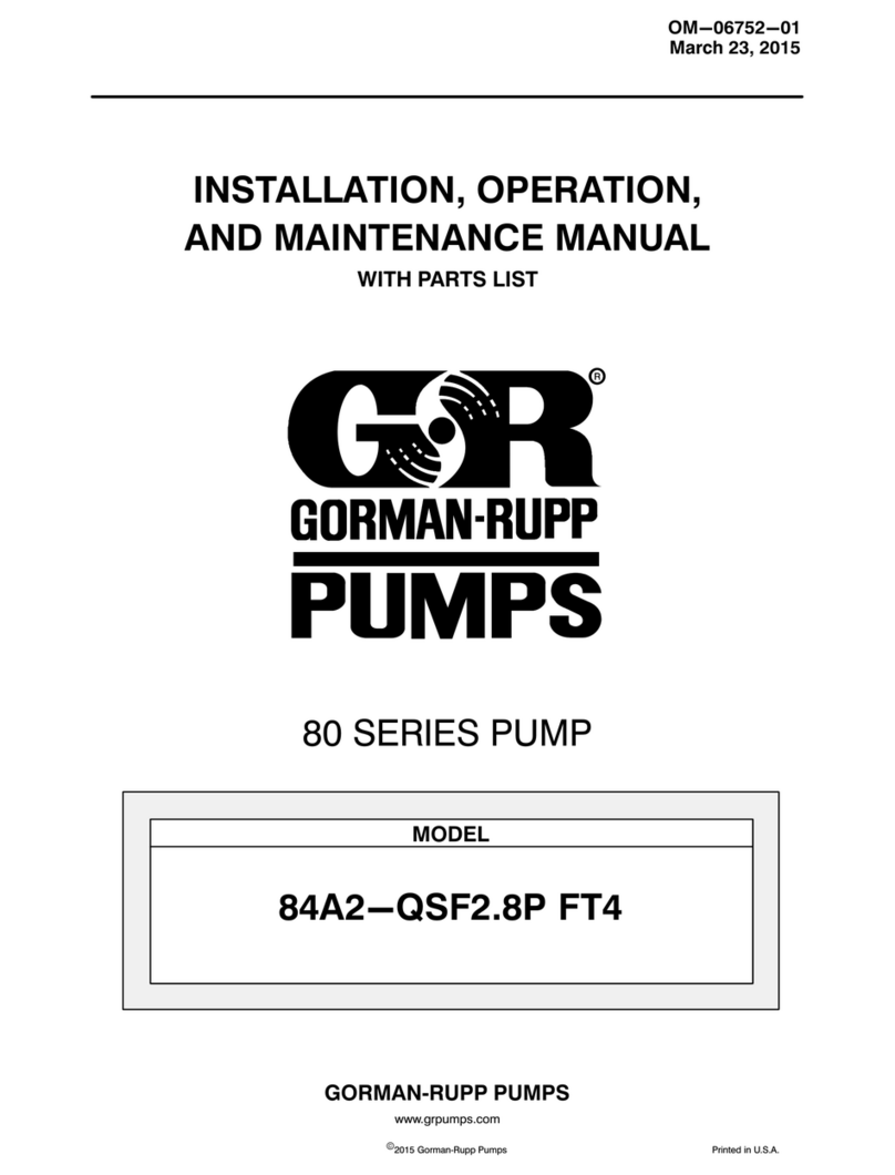 GORMAN-RUPP PUMPS 80 Series Installation, operation, and maintenance manual with parts list