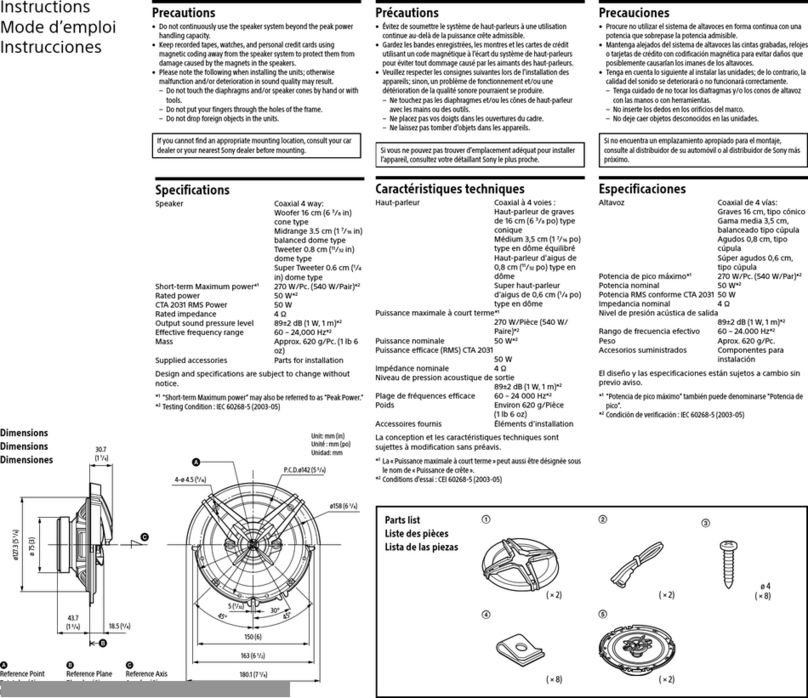 Sony XS-R1646 instructions