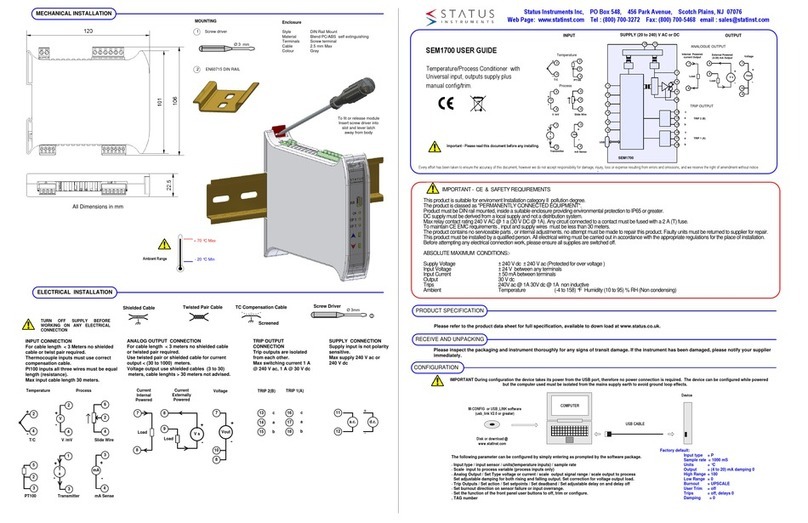 Status Instruments SEM1700 user guide