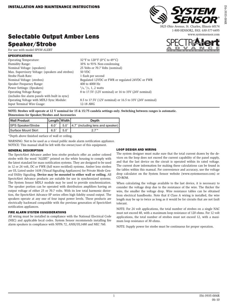 System Sensor SpectrAlert Advance User manual