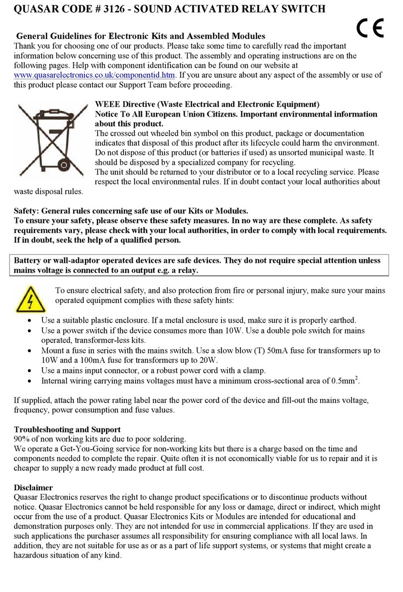 Quasar 3126 user manual