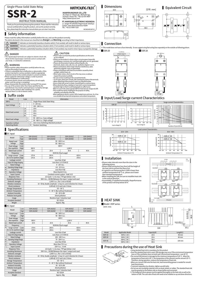 HANYOUNG NUX SSR-2 Series User manual