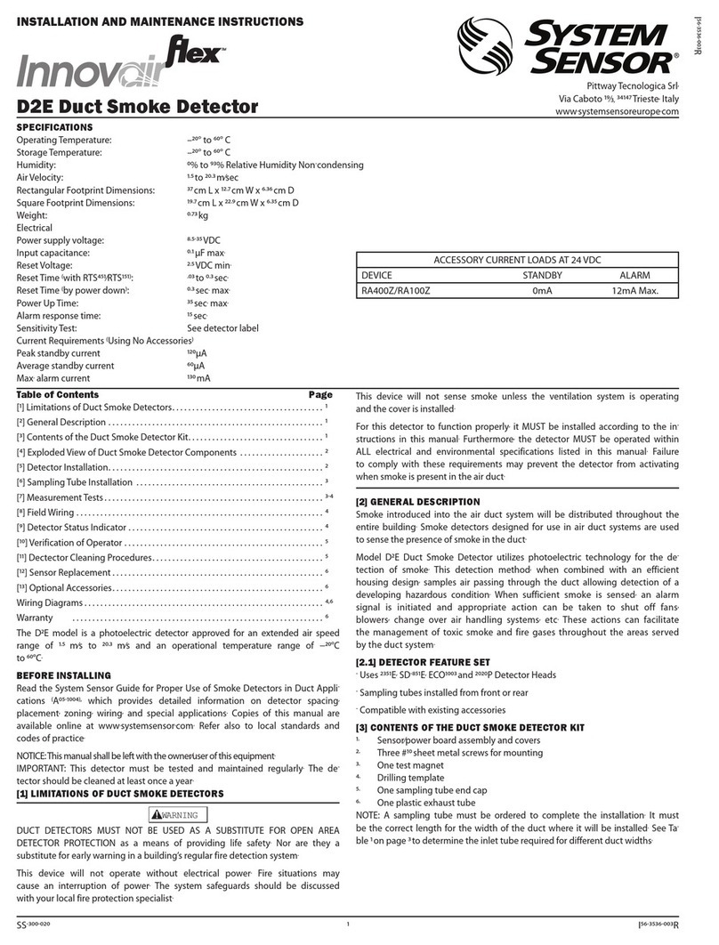 System Sensor Innovair Flex D2E User manual
