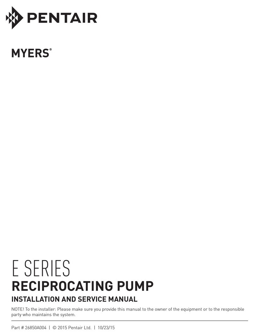 Pentair Myers E Series Installation and service manual Pentair Myers E Series Installation and service manual