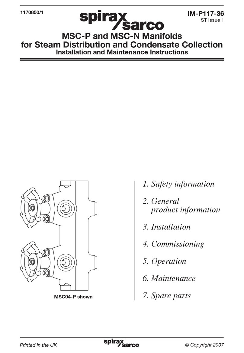 Spirax Sarco MSC-P Series Installation and maintenance instructions