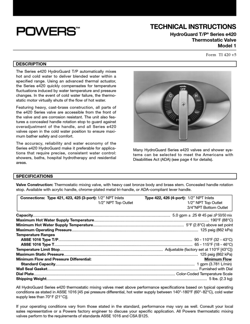 Watts Industries Powers HydroGuard e420 Series Technical instructions