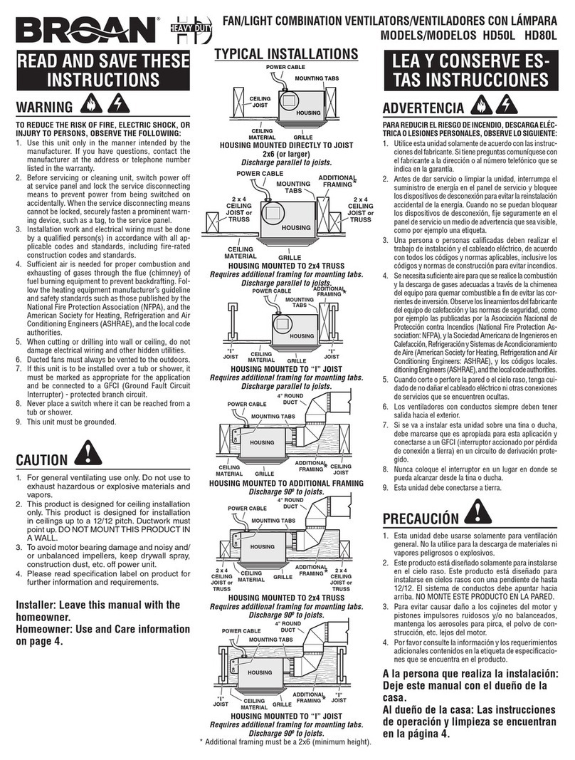 Broan HD50L User manual