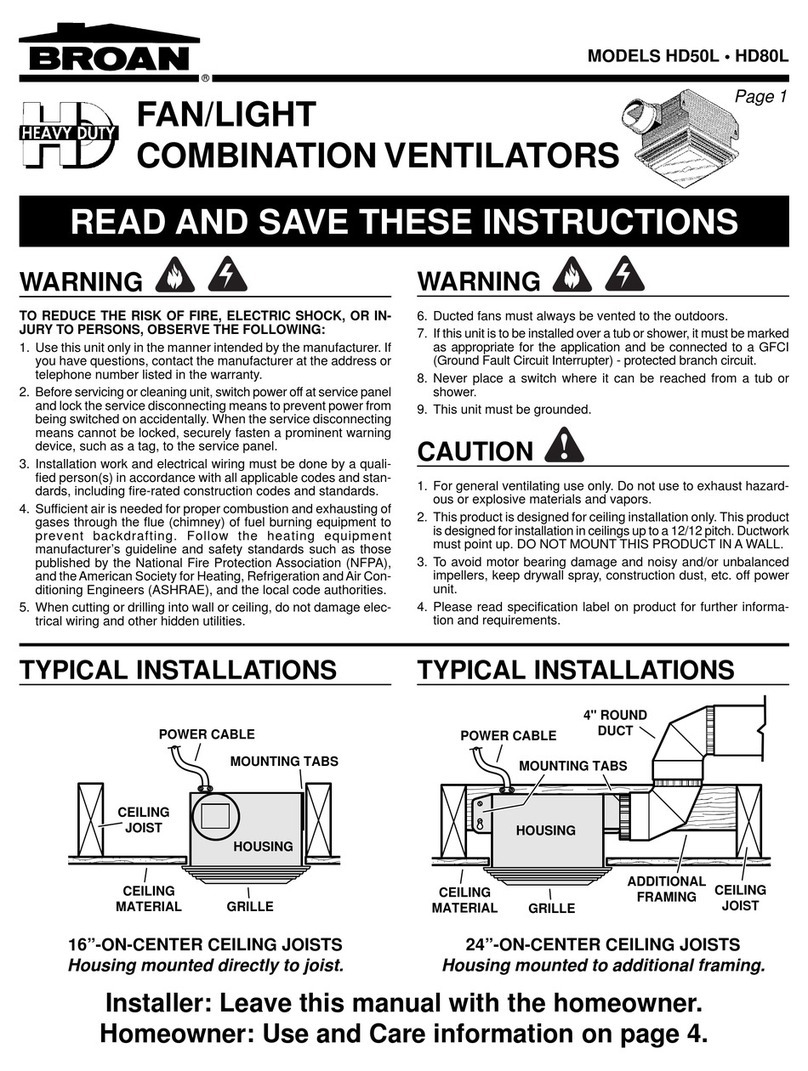 Broan HD50L User manual