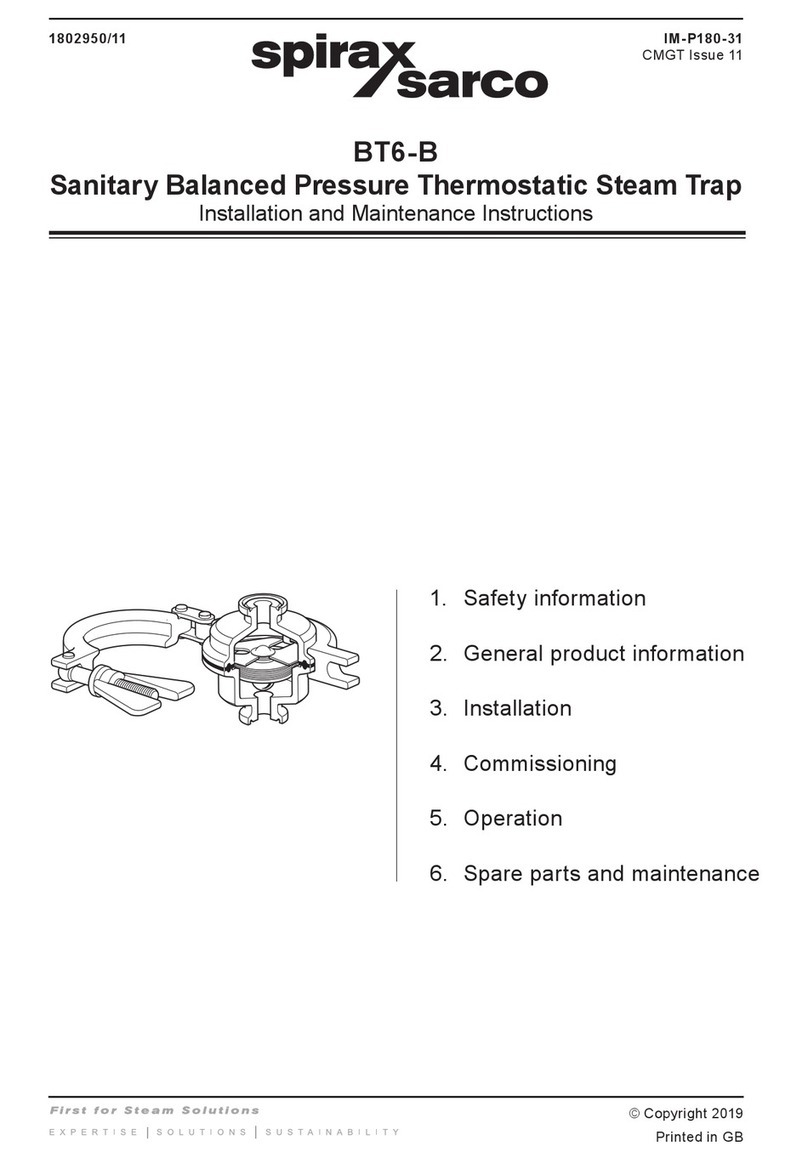 Spirax Sarco BT6-B Installation and maintenance instructions