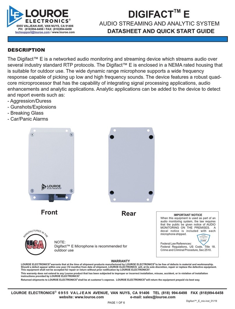 Louroe Electronics DIGIFACT E quick start guide