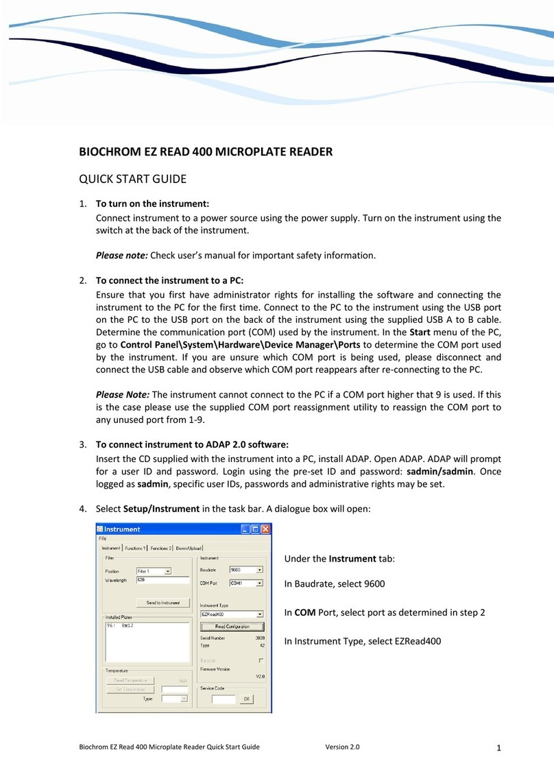 biochrom EZ Read 400 quick start guide