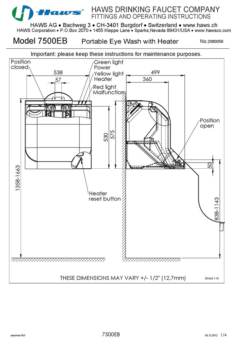 Haws 7500EB Fitting and operating instructions