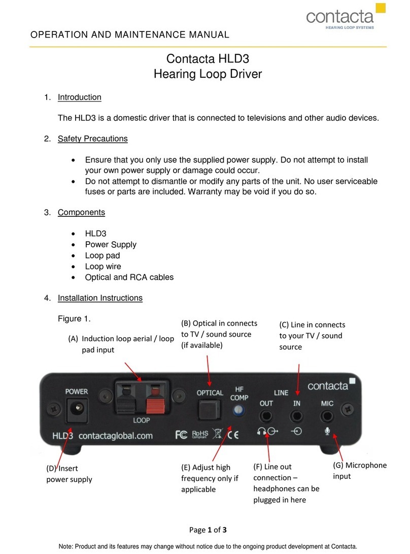 Contacta HLD3 Operation and maintenance manual
