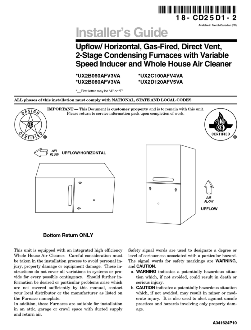 Trane UX2B060AFV3VA Series Assembly instructions