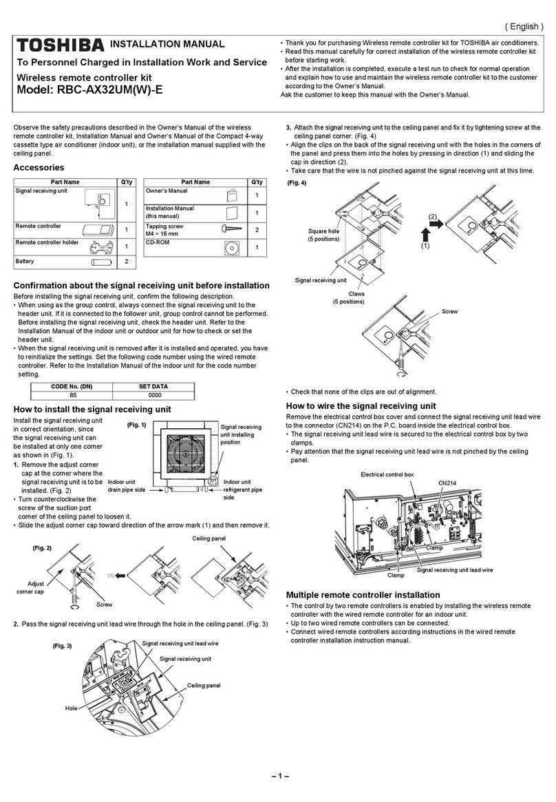 Toshiba RBC-AX32UM(W)-E User manual