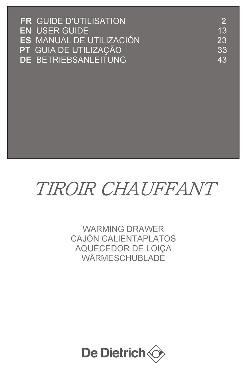DeDietrich TIROIR CHAUFFANT DWD7400 user guide