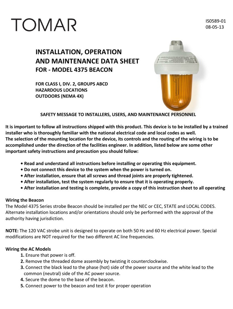 Tomar 4375 Installation, operation and maintenance