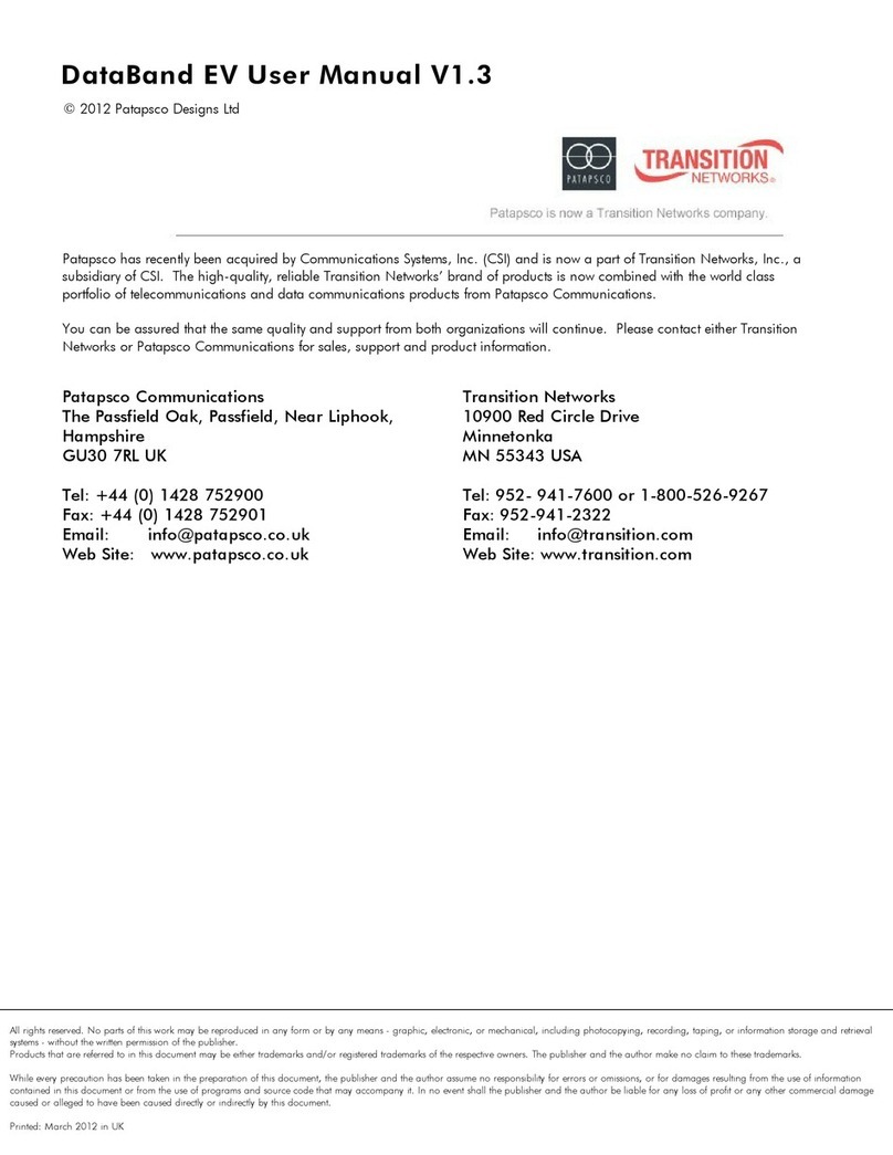 Transition Networks DataBand EV User manual
