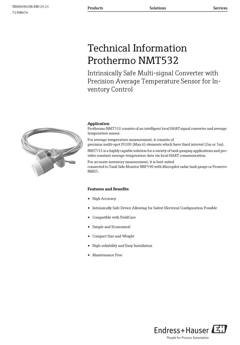 Endress+Hauser Prothermo NMT532 technical information