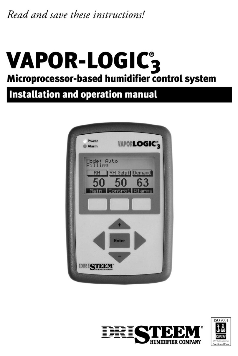 DriSteem Vapor-logic3 Installation and operation manual