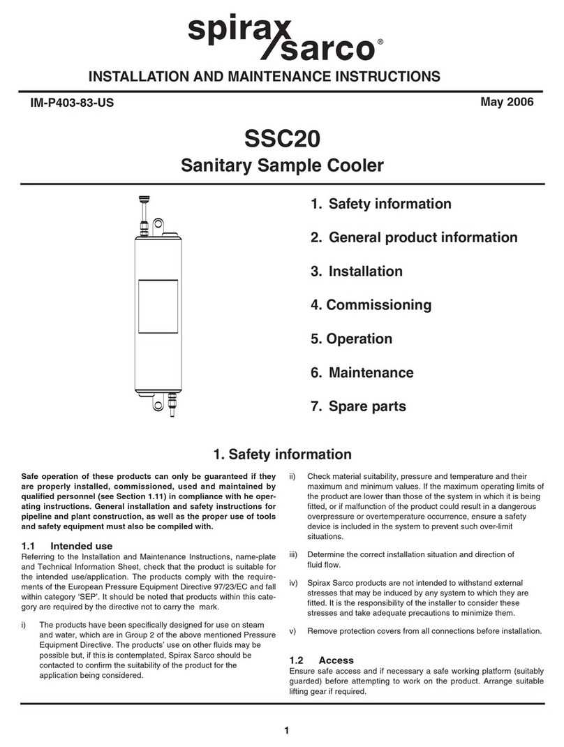 Spirax Sarco SSC20 Installation and maintenance instructions