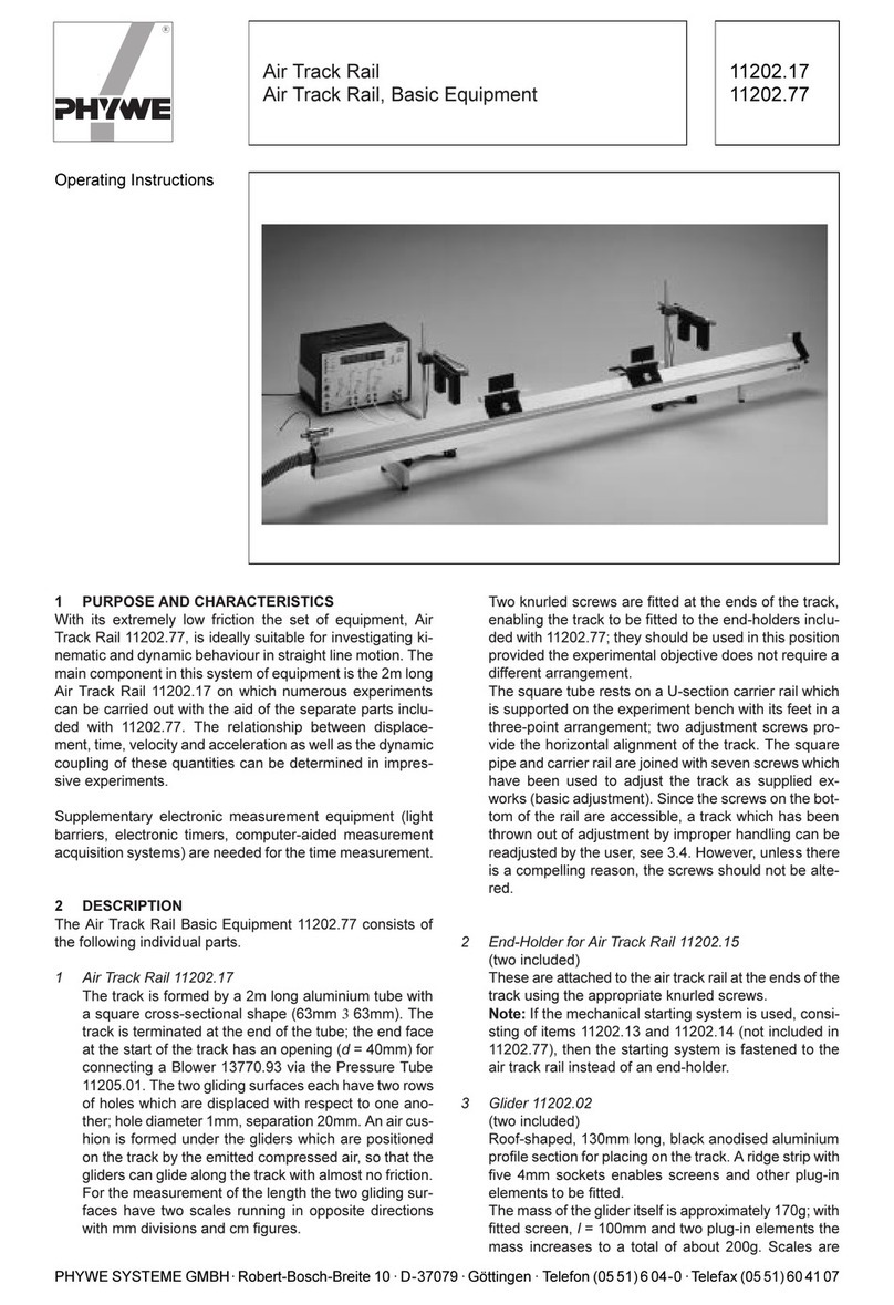 PHYWE Air Track Rail 11202.17 User manual