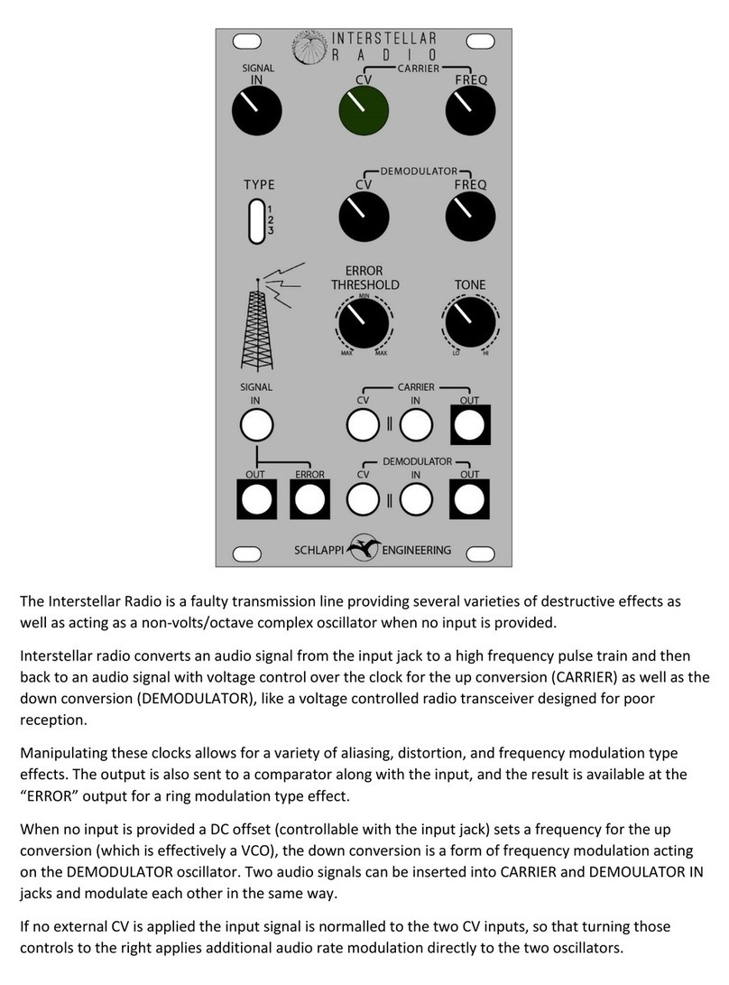 SCHLAPPI ENGINEERING Interstellar Radio manual SCHLAPPI ENGINEERING Interstellar Radio manual